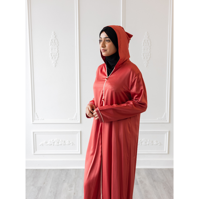 Moroccan Abaya Cherry Red