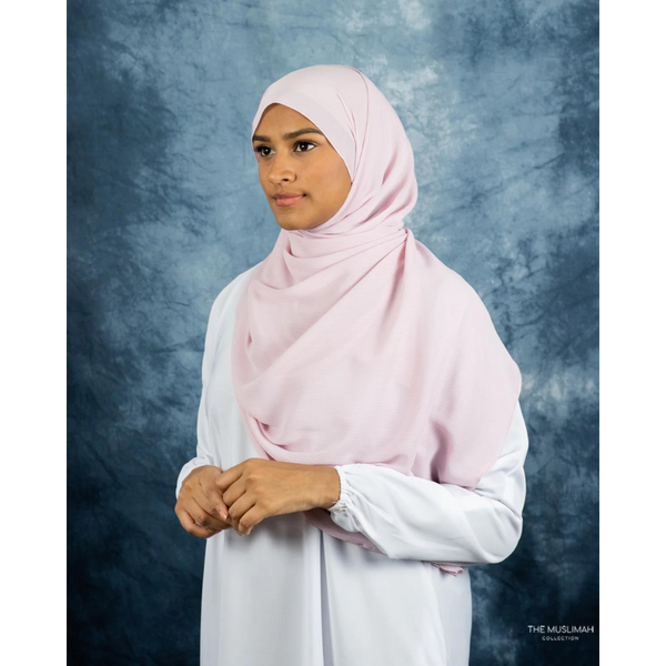 Petal Pink Silk Crinkle Chiffon Hijab