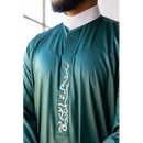 Saudi Collar Caligraphy Design - (White & Garnet Green)