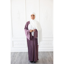 Pleated Plain Abaya (Dusty Pink)