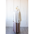 Floral Embroidered Chiffon Hijab Hand Work - Daisy White