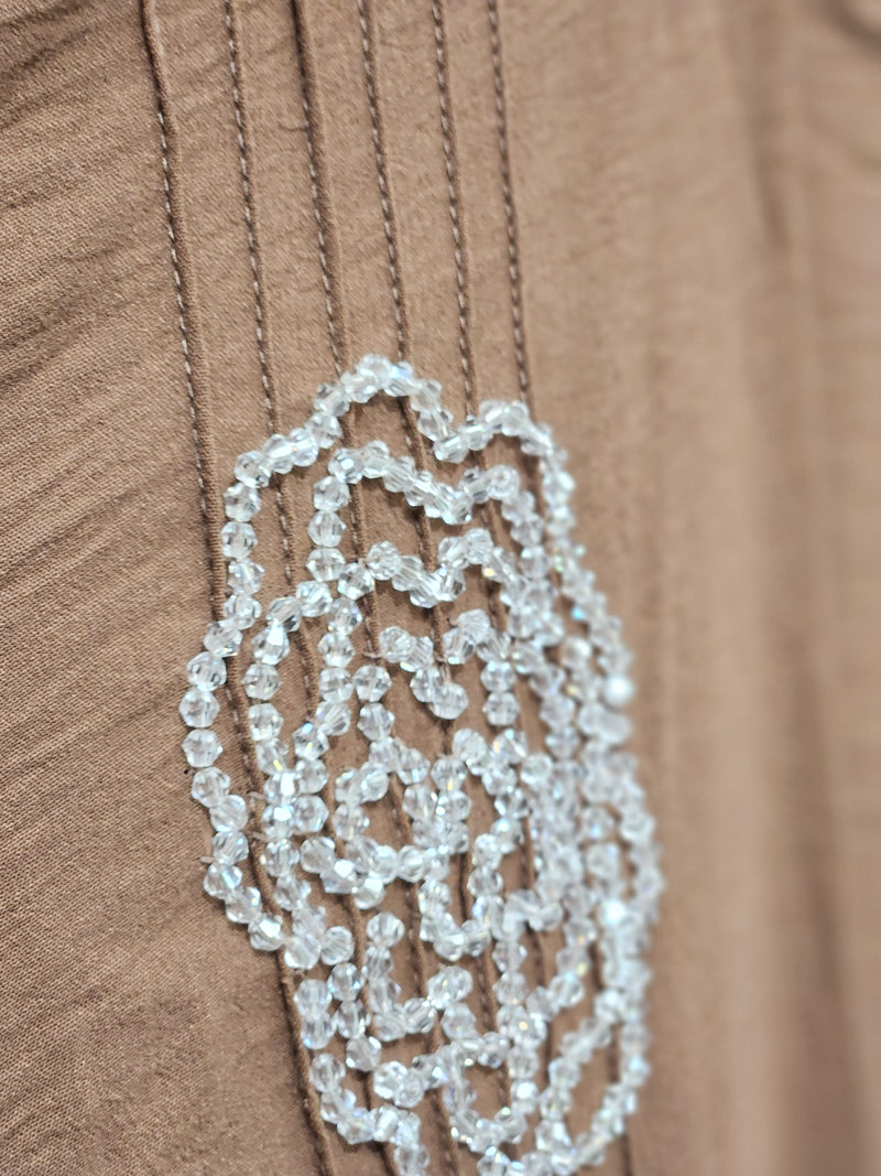 Hayati Peony Glam Abaya - Brown