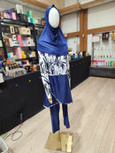 Blue & White Floral Modest Burkini Set