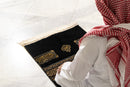 Al Rawdah Kaaba-Inspired Premium Prayer Mat – Kiswa (Black and Gold)  13mm