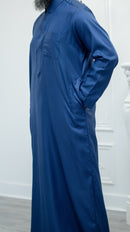 Saudi Collared Thobe Jubbah - Hamza Collection (Electric Blue)