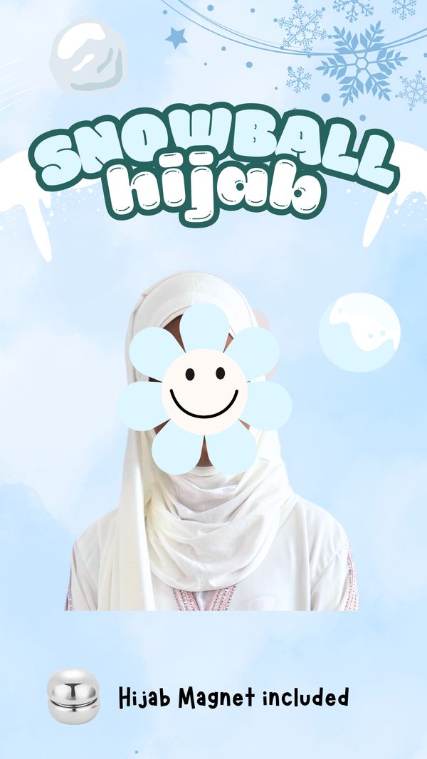 Slip & Wrap© Hijabs - Snowball (with Hijab magnet)