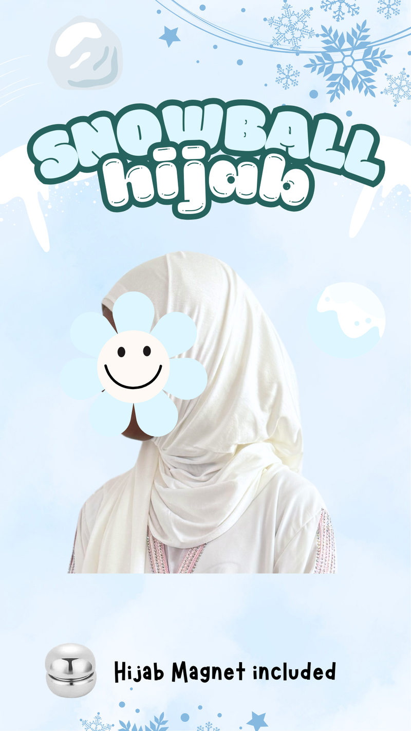 Slip & Wrap© Hijabs - Snowball (with Hijab magnet)