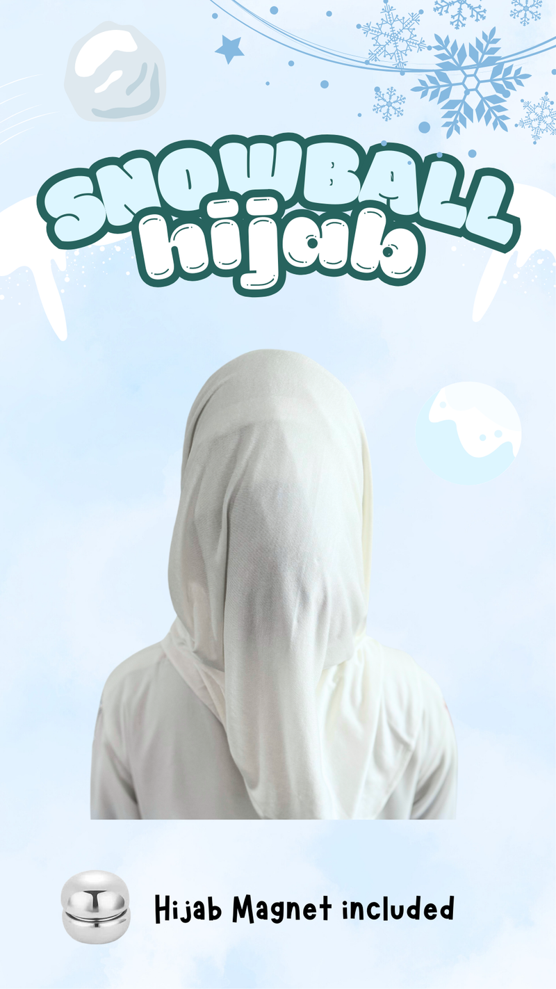 Slip & Wrap© Hijabs - Snowball (with Hijab magnet)