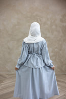 Resort Textured Skirt & Blouse Set - Cream - Blue Tulle
