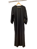 CLEARANCE SALE Black Textured Abaya - (Black)-16
