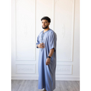 Moroccan 3/4 Sleeve Thobe (Pale Aqua)