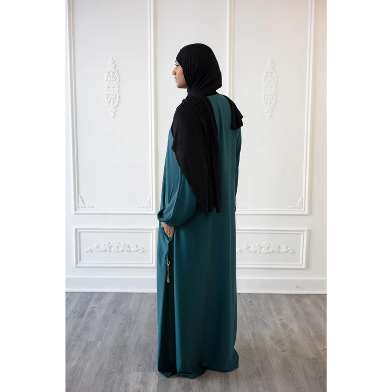 Sawda Textured Crepe Abaya Sapphire