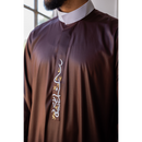 Saudi Collar Caligraphy Design - (White & Espresso)