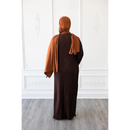 Pleated Plain Abaya (Coffee Brown)