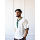 Moroccan T-Shirt (White & Forest Green)