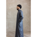 Saudi Collared Thobe Jubbah - MC Cotton Blend (Charcoal)