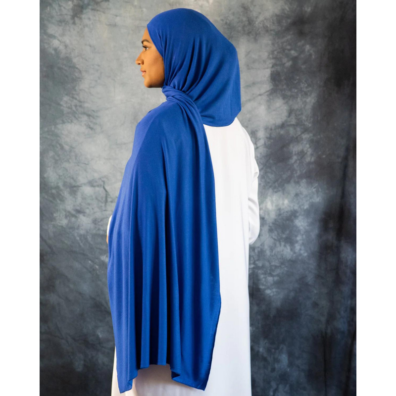 Royal Blue Jersey XL Hijab