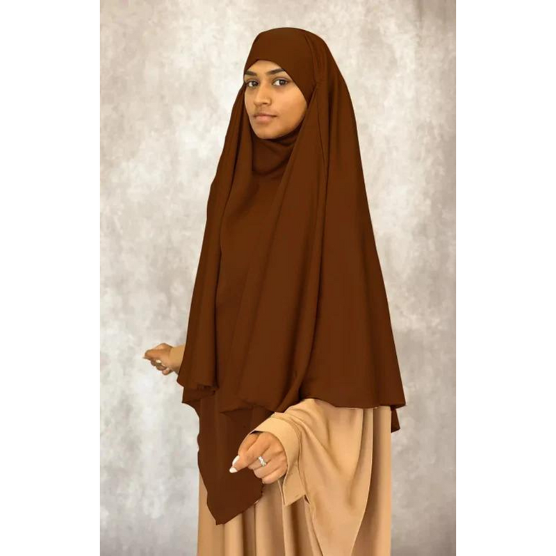 Two in One Niqab Khimar - Coffee (C49)
