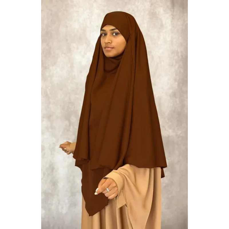 Coffee Two in One Niqab Khimar