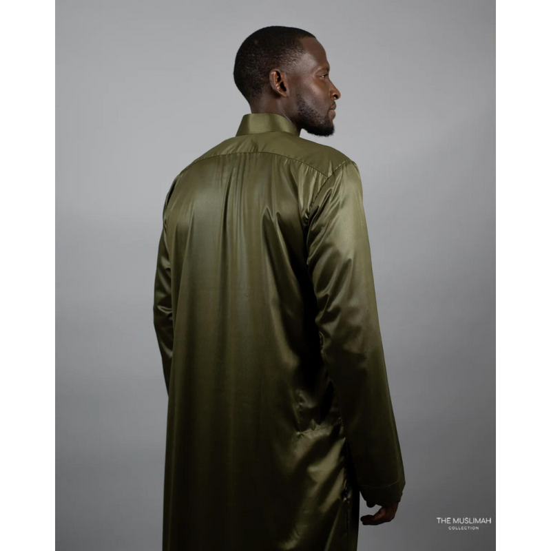 Saudi Collared Thobe - Sage Green (A121)