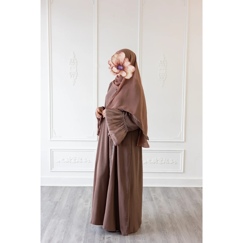 CLEARANCE SALE Eid Abaya Puff Sleeve Glam Abaya (Truffle)