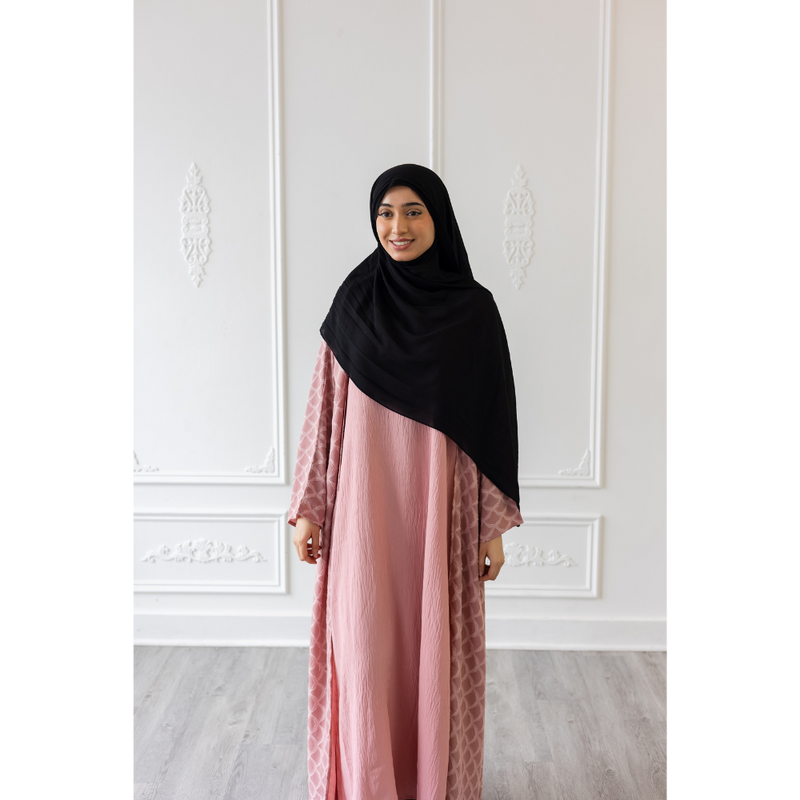 Sale Mermaid Tail Print Abaya - Blush Pink (C39)
