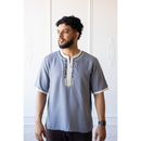 Moroccan T-Shirt (Harbor Grey & Cream)