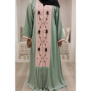 CLEARANCE SALE Sale Sawda Handwork Glam Abaya (Pistachio & Peachy Pink)
