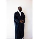 Syrian Farwa Coat with Hoodie - Space Black