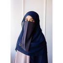Elastic Half Niqab Dark Grey