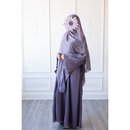 Floral Embroidered Chiffon Hijab Hand Work - Lavender