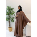 Slip Dress and Loose Fit Abaya (Saddle Brown)