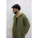 Moroccan Striped Hoodie Thobe (Forest Canopy)