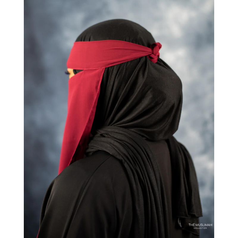 One Piece Single Layer Niqab (Maroon)