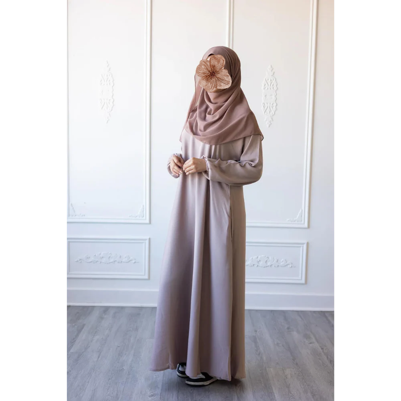 Sawda Textured Crepe Abaya (Dawn Pink)