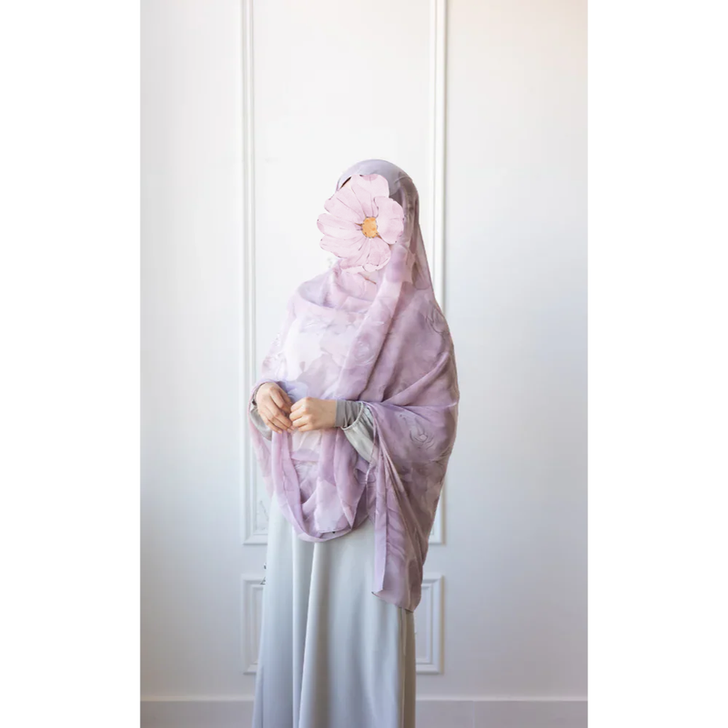 SOLD OUT Printed Chiffon Hijab - Lavender Silk