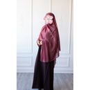 Floral Embroidered Chiffon Hijab Hand Work - Raspberry Sorbet