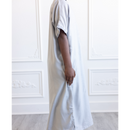 Moroccan Short Sleeve Kids-Boys Thobe (Pastel Grey)