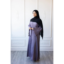Pleated Plain Abaya (Lavender Grey)