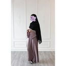 Pleated Plain Abaya (Soft Peach)
