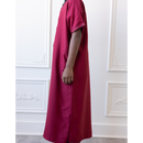 Moroccan Short Sleeve Kids-Boys Thobe (Cranberry Red)