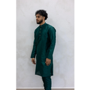 Sale Two Piece Suit Straight Fit Kurta - Green