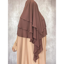 Chiffon Three Layered Princess Khimar - Coffee (C60)