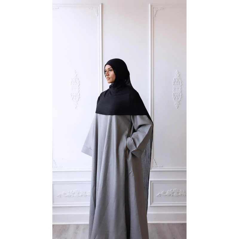 Luxury Linen Abaya (Smoke Grey)