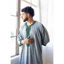 Moroccan 3/4 Sleeve Thobe - Sea Mist