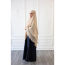 Chiffon Three Layered Princess Khimar - Vanilla Chai (C57)