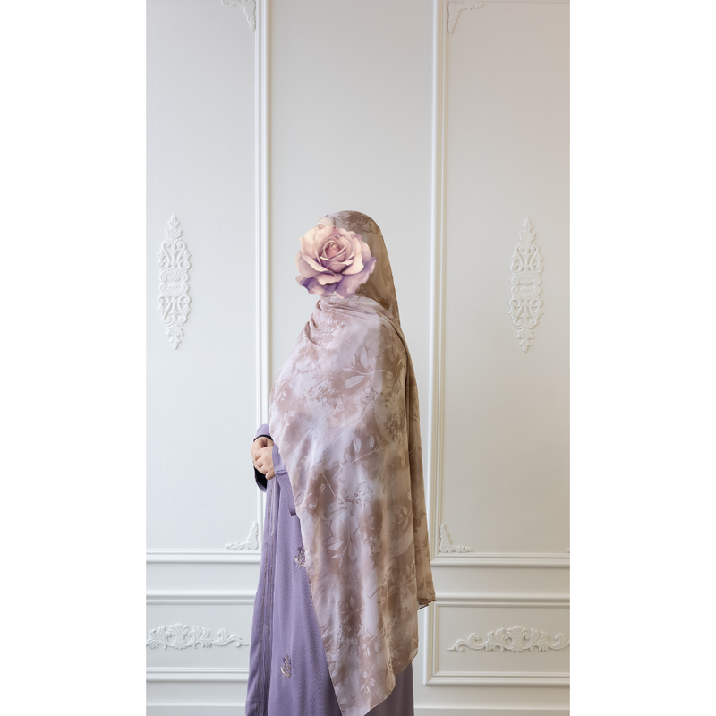 Printed Chiffon Hijab (Blushing Orchid)