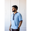 Moroccan T-Shirt (Cloud Blue & Navy)