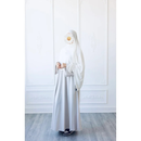 CLEARANCE SAMPLE SALE Umm Salama Thick Cotton Linen Blend Loose Fit Abaya (Cool White)