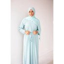 CLEARANCE SALE Pleated Crepe Abaya - Teal Mist  (SIZE 58)- 63,64